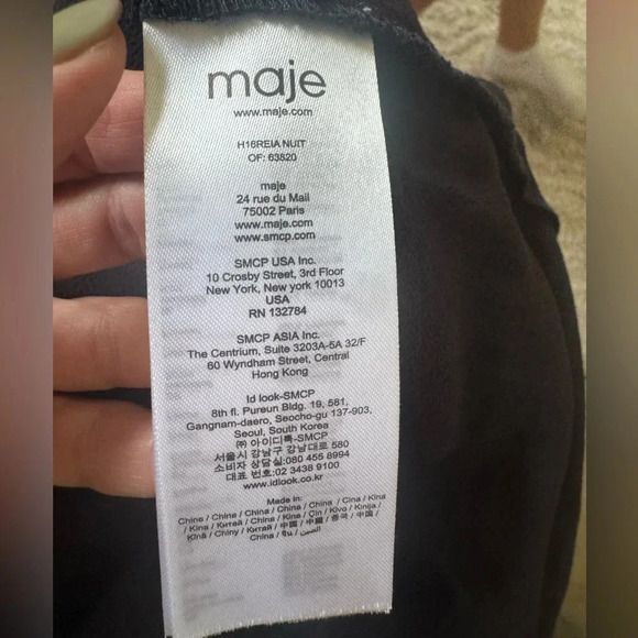 Maje Reia Embroidered Tassel Fringe Dress Dark Navy size 3 (large) - Picture 10 of 11